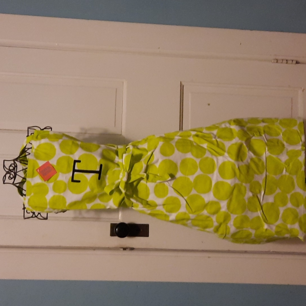 Embroidered Lime Green Cotton Polk-A-Dot Chef Kitchen Apron Baker Cook Gift